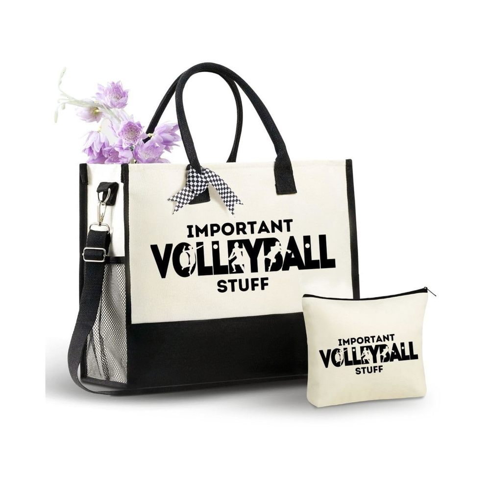 Volleyball Gifts Canvas Tote Bag Teens Girls, Volleyball Bag With Top ^_^